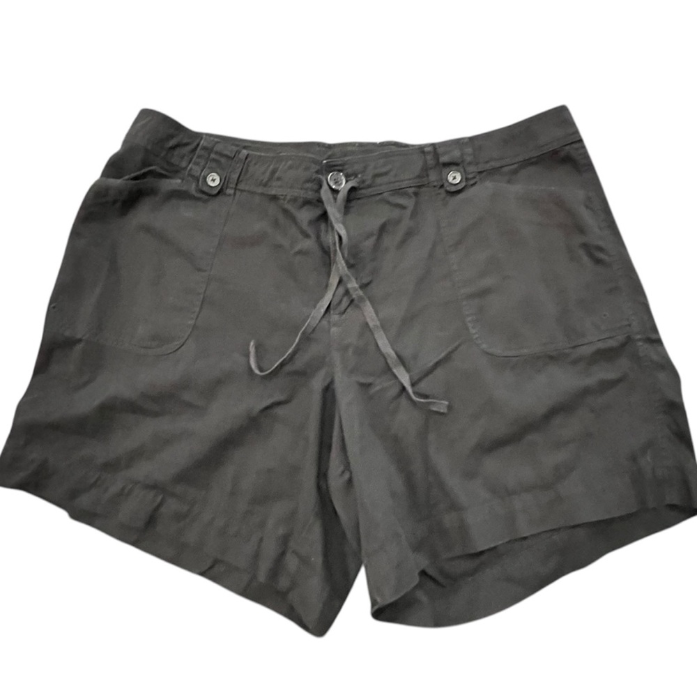 Venezia Women's Size 24 Chino Shorts Solid Black 100% Cotton Pockets Casual